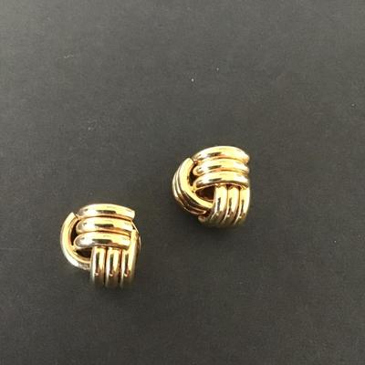 Sale Photo Thumbnail #92: Vintage Gold Tone love knot stud earrings 
Please see attached pictures