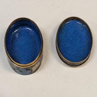 Vintage Cloisonne Chinese Peking Opera Trinket Box Enamel Culture Mask