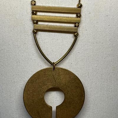 Brutalist brass necklace