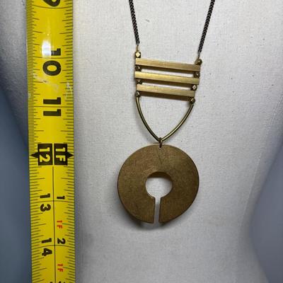 Brutalist brass necklace