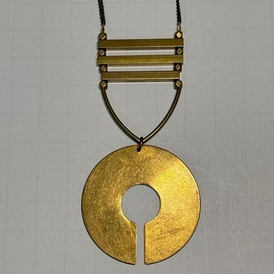 Brutalist brass necklace