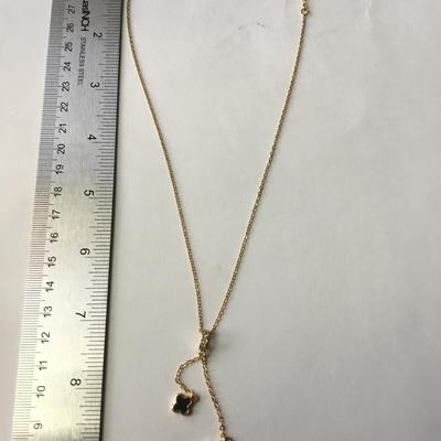 S. Steel fashion y shape clover dangle necklace