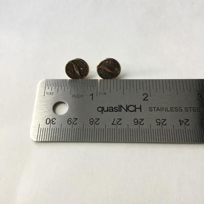 Gold tone fashion sparkle round earrings