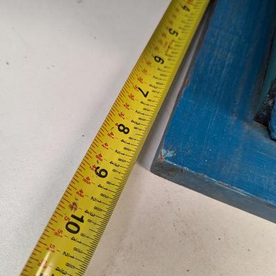 Metal Birdhouse On Wood Base