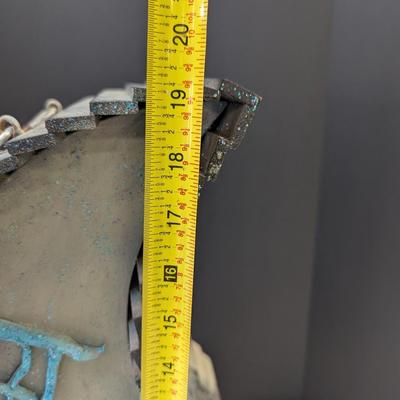 Metal Birdhouse On Wood Base