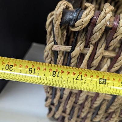 Woven Basket w/ Wood Handled Basket #1