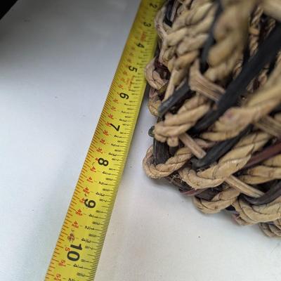 Woven Basket w/ Wood Handled Basket #1