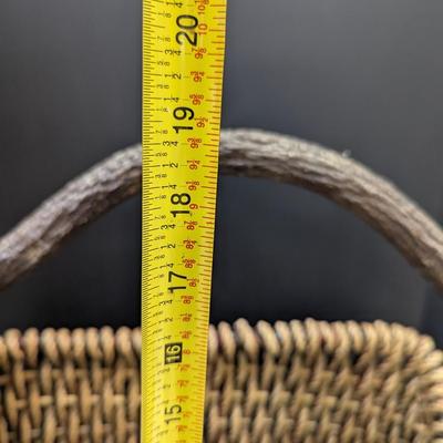 Woven Basket w/ Wood Handled Basket #2