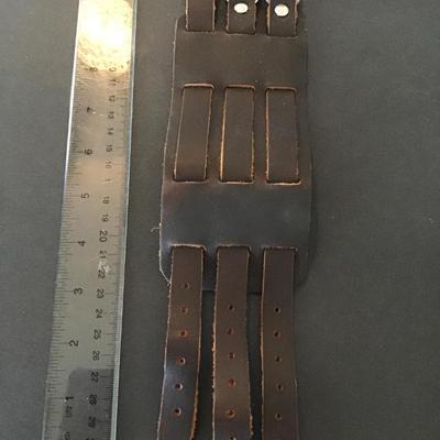 Sale Photo Thumbnail #222: Nice leather trio cuff new condition Please see attached pictures