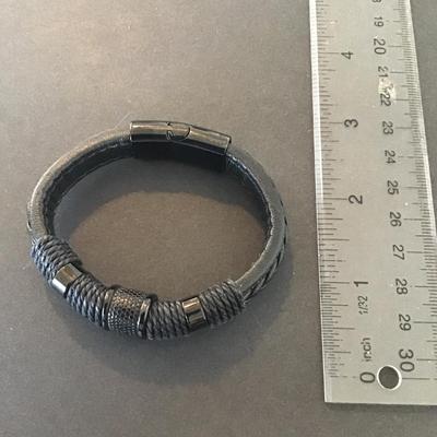 Sale Photo Thumbnail #244: Leather bracelet with wrapped cords martial style Please see attached pictures