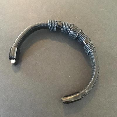 Sale Photo Thumbnail #242: Leather bracelet with wrapped cords martial style Please see attached pictures