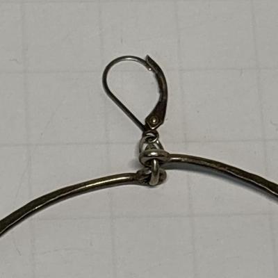 Sterling Silver Hammered Hoop Earrings -Large