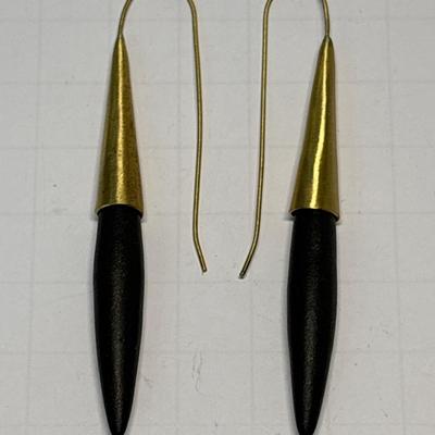 Long black/gold earrings
