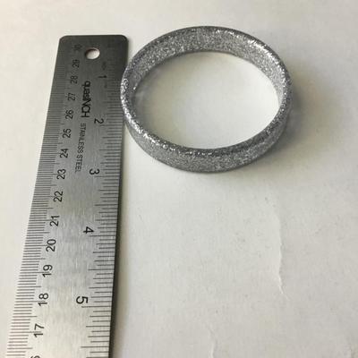 Silver glitter bangle costume bracelet