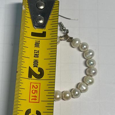 Pearl hoop earrings & necklace