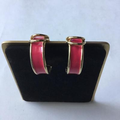 Hot pink hoop earrings