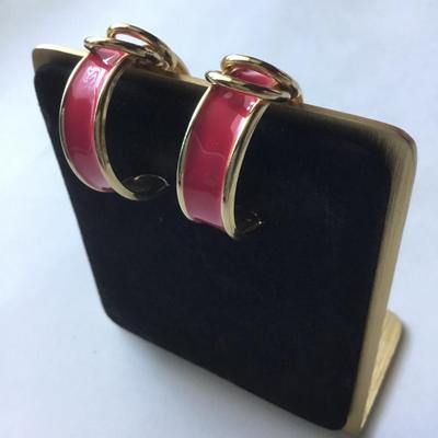 Hot pink hoop earrings