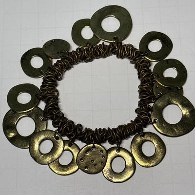 Gold-tone bracelet with circular charms