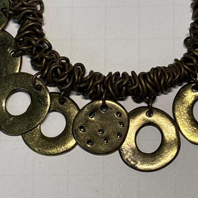 Gold-tone bracelet with circular charms