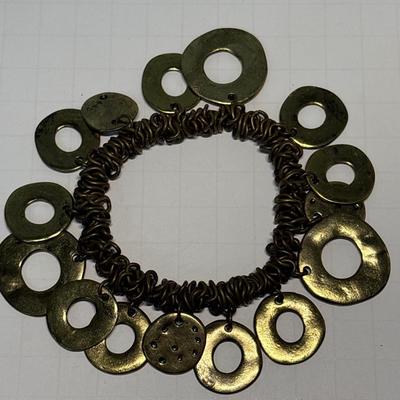 Gold-tone bracelet with circular charms