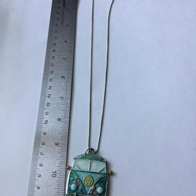Vintage fashion 925 marked VW van pendant