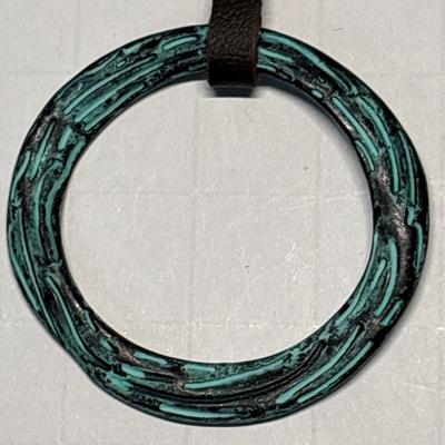 Black/tortoise shell earrings & weathered copper metal earrings