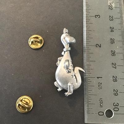 Sale Photo Thumbnail #32: Vintage Dino flintstones pewter lapel pin Please see attached pictures