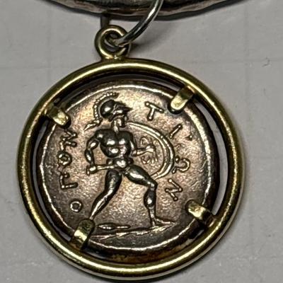 Sterling bracelet (Mex .925) with coin medallion