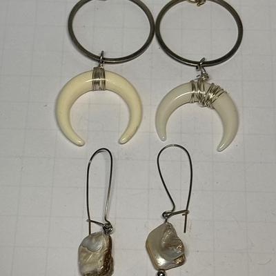 Crescent moon & dangle earrings