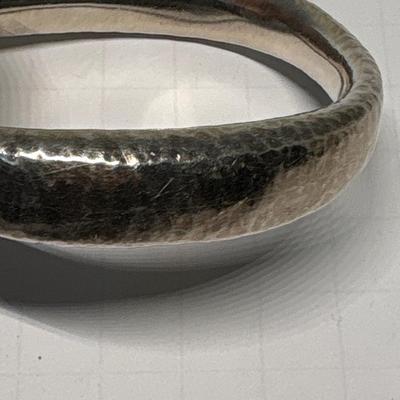 Hammered Sterling Bangle Bracelet