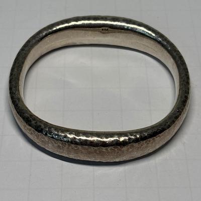 Hammered Sterling Bangle Bracelet