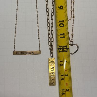 3 gold tone necklaces