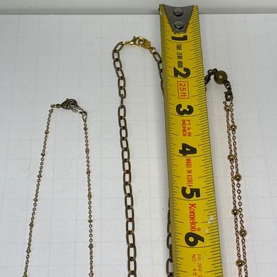 3 gold tone necklaces