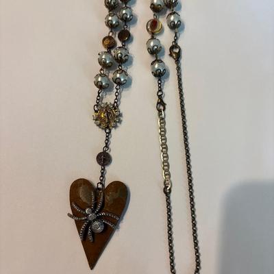 Unique Heart with Spider necklace