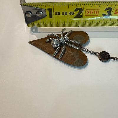 Unique Heart with Spider necklace