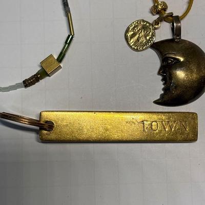 Moon/stars necklace, beaded necklace & keychain