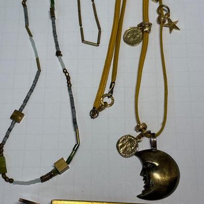 Moon/stars necklace, beaded necklace & keychain