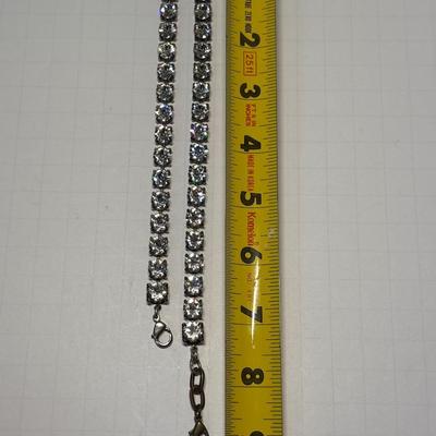Two large rhinestone bracelets