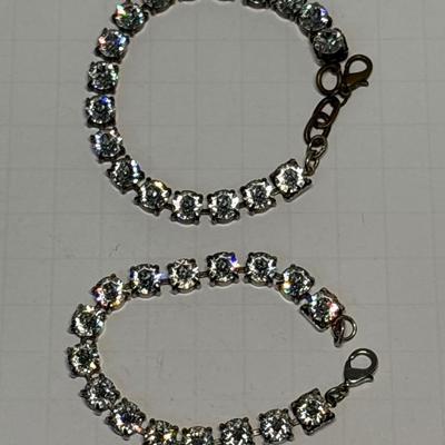Two large rhinestone bracelets