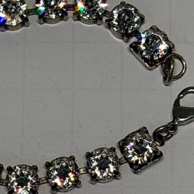 Two large rhinestone bracelets