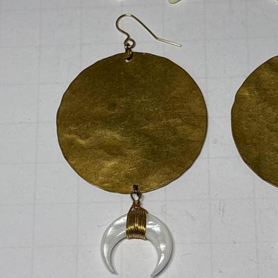 Two pair crescent moon earrings