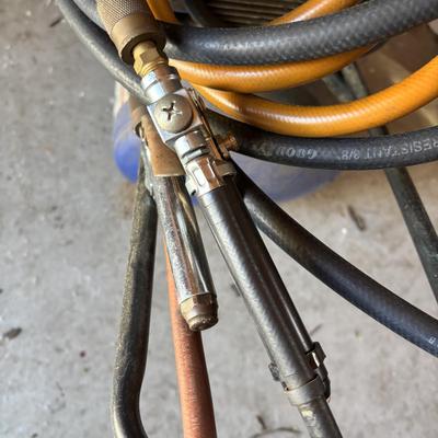 LOT 184: Campbell Hausfeld Air Compressor, Air Hoses & Attachements