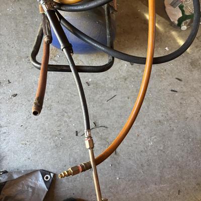 LOT 184: Campbell Hausfeld Air Compressor, Air Hoses & Attachements