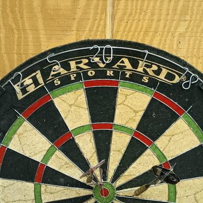 LOT 191: Harvard Sports Bristle Board Dartboard with Darts