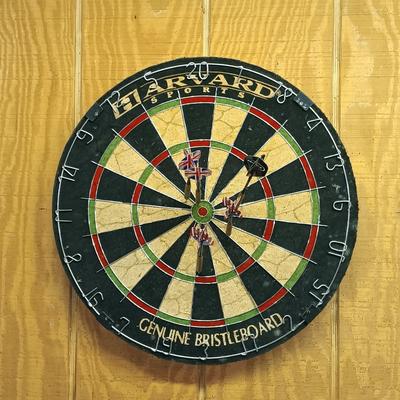 LOT 191: Harvard Sports Bristle Board Dartboard with Darts