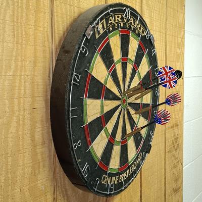 LOT 191: Harvard Sports Bristle Board Dartboard with Darts