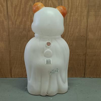 LOT 193: Empire Halloween Blow Mold Bear, Big Head Dancing Skeleton, Large Plastic Skull & More