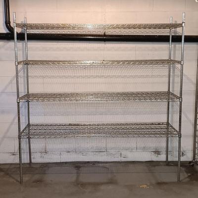 LOT 196: InterMetro 4-Tier Metal Shelving Unit