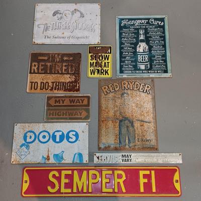 LOT 197: Collection of Metal Novelty Signs