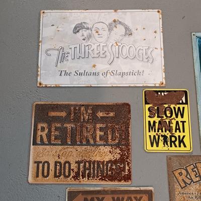 LOT 197: Collection of Metal Novelty Signs